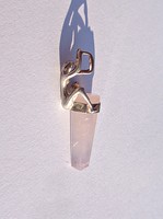 Rose quartz, immodest woman in a sterling silver setting, pendant