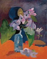 Paul gauguin - flower still life with statue - blindfold canvas reprint