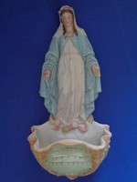 Antique biscuit porcelain holy water container