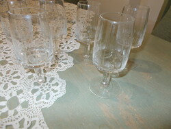 Polished liqueur and brandy glasses with soles