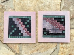 Graphic artist Ilona Drozdik: geometry 1-2. Mosaic picture in pairs