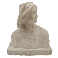 Marble statue female portrait - in dress, m839
