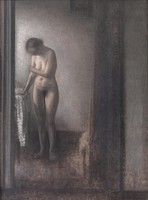 Hammershøi - nude in the room - quilted canvas reprint