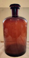 Antique 29 cm German apothecary amber glass with stopper