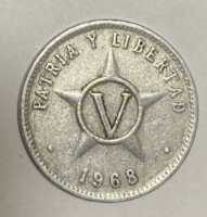 1968 Kuba / Cuba 5 centavos