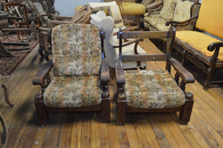 2 rustic armchairs