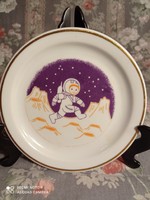 Zsolnay mese mintás, űrhajós tányér