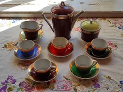 A very beautiful raven's house colorful mocha set with golden edges