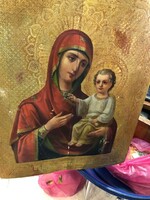 xviii. Century Russian icon, 45 x 45 cm beauty, for collectors.
