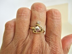 Gyönyörű szecessziós14kt fehér és sárgaarany gyűrű