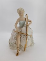German Lippelsdorf porcelain, woman with cello