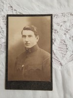 FOGLALT! Antik magyar szépia CDV/vizitkártya/keményhátú fotó katona portré, Nagykanizsa
