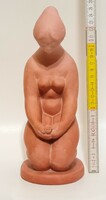 Béla Kucs kneeling female nude terracotta statue (2318)