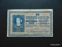 25 korona 1918 3000 feletti sorszám ritkább bankjegy