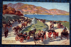Antik képeslap Cap Martin  / Menton  Hotel pavilon festmény után