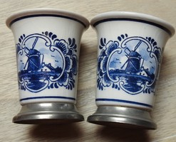 WMF alapú kézzel festett Holland kupicás pohár pár
