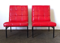 0X912 Retro design piros klubfotel pár