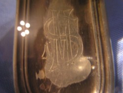 Merőkanál Antik nagyméretű ,ezüstözött ,jelzett monogram- os 29 cm-es