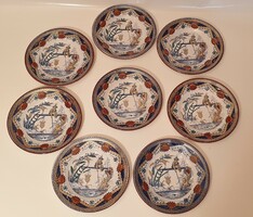 8 pcs Sarreguemines (French), antique dessert plates from the 1880s