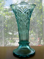 Art deco, talpas,  türkiz kék váza