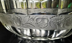 Retro glass serving bowl, deep serving bowl