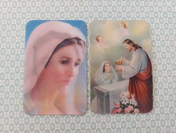 Old religious dimensional pictures Mary Jesus card 2 pcs