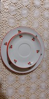 Cseresznye mintás, Alföldi porcelán, 5db csészéhez alátét tányér