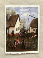 Easter postcard - János Török: Easter watering 1982