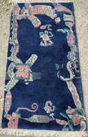 Antique Old Hand Knotted Hand Knotted Tibetan/Nepali/Chinese Wool Rug