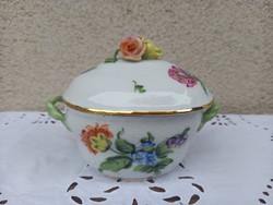 Herend porcelain_bonbonier with rose holder