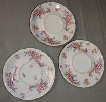 Antik három alátét rózsamintás tányér szet