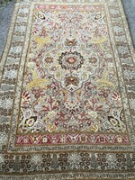 Half Antique Hand Knotted Hand Knotted Turkish Silk and Wool Persian Rug