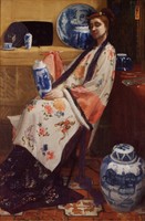 James whistler - the porcelain painting girl - reprint