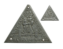 Miklós Borsos: St. Christopher (patron saint of travelers) - Budapest plaque pair