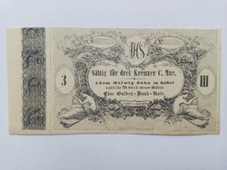 3 Kreuzer 1849 - gabel city emergency money rare!!