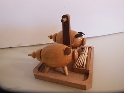 Salt and pepper holder - wood - piggy bank - 13 x 10 x 10 cm - handmade - Austrian - flawless