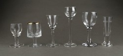 1K146 old mixed stemmed short drink glass set of 6 pieces