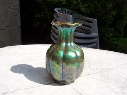 Zsolnay eozin váza - pajzspecsétes 16 cm.