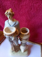 German porcelain holy water container and candle holder