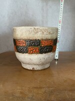B Várdeák Ildikó keramikus művész kaspója, 17 cm-es magasságú