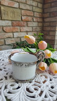 Carlsbad silver inscribed tea cup with special handle