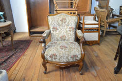 Antique neo-baroque upholstered armchair