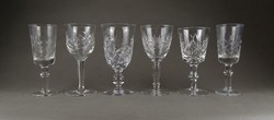 1K161 old mixed polished stemmed liquor glass set of 6 pieces