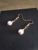 End of summer sale! Gold-plated rose quartz earrings