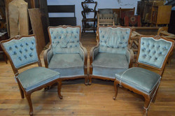 2 antique baroque armchairs + 2 chairs