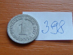 German Empire 1 pfennig 1917 a,, alu 398