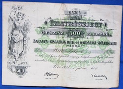 Antique securities from 500 crowns to Pécs 1921 business shares Barany small farmers credit and economic associations