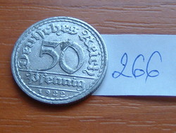 NÉMET WEIMAR 50 PFENNIG 1922 D, ALU.  266