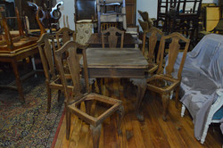 Antique baroque table + 6 chairs