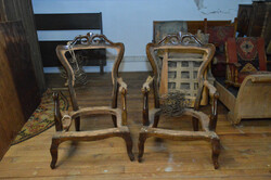 2 antique neo-baroque armchairs